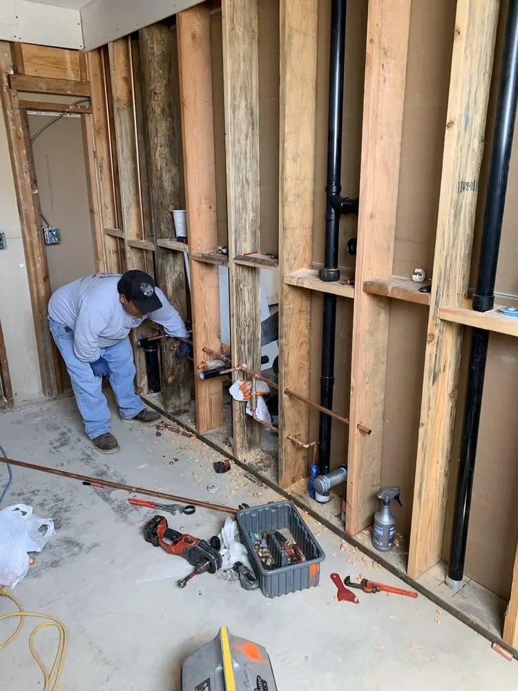 Commercial rough-in plumbing for Water Heater Replacement in Fox Chase